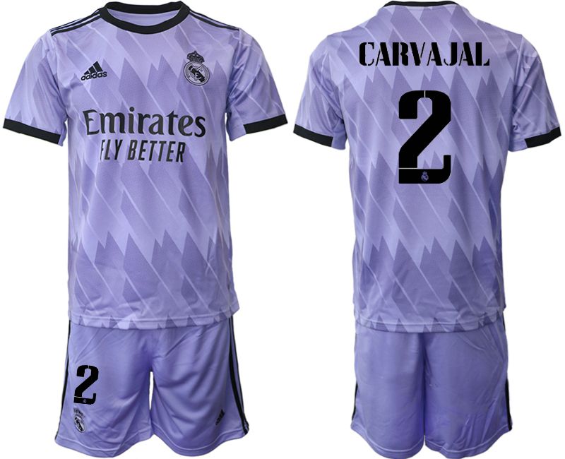 Men 2022-2023 Club Real Madrid away purple #2 Soccer Jersey->real madrid jersey->Soccer Club Jersey